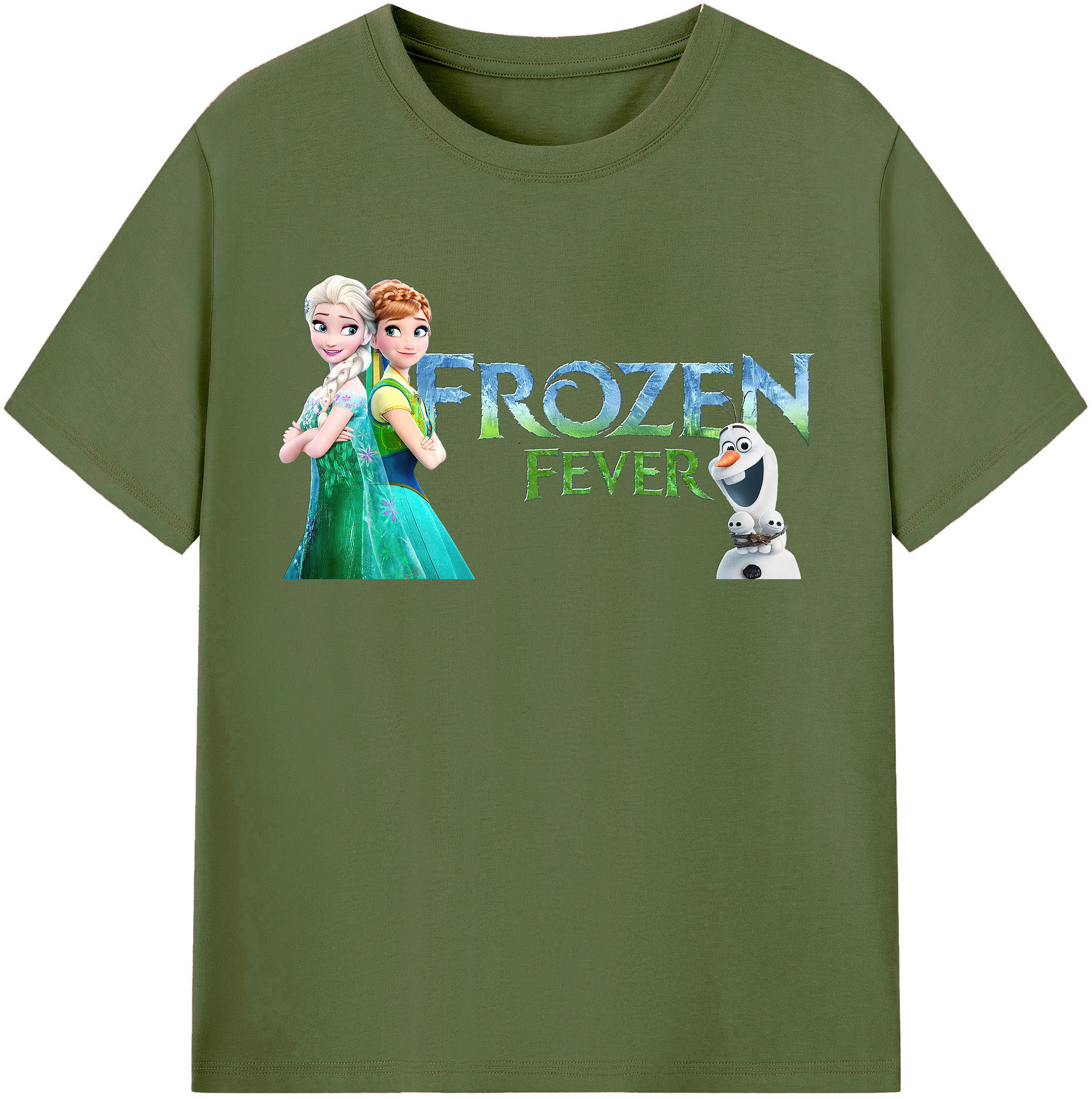 （画像用） アナと雪の女王 アンナ エルサ Frozen Anna Elsa 綿100％半袖Tシャツ（フロントプリント）
